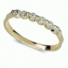 Briliantový prsten Danfil DF1951Z, materiál žluté zlato 585/1000, 6x briliant SI1/G = 0.300 ct, váha