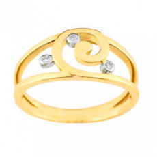 Zlatý prsten Cacharel XY001BB3, materiál žluté zlato 585/1000, diamant-0.03 ct, váha: 3.50g
