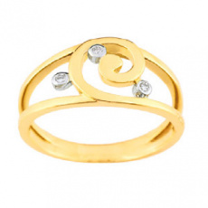 Zlatý prsten Cacharel XY001BB3, materiál žluté zlato 585/1000, diamant-0.03 ct, váha: 3.50g Zlatý prsten Cacharel XY001BB3, materiál žluté zlato 585/1000, diamant-0.03 ct, váha: 3.50g