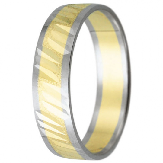 Snubní prsteny kolekce HARMONY22, materiál bílé, žluté zlato 585/1000, váha: u velikosti 54mm - 3.30