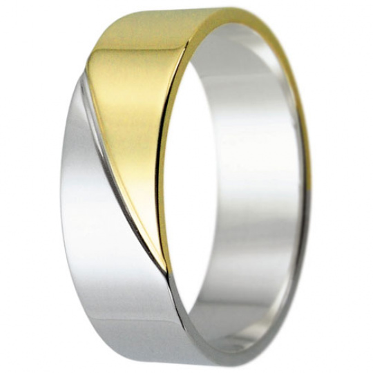 Snubní prsteny kolekce HARMONY15, materiál bílé, žluté zlato 585/1000, váha: u velikosti 54mm - 4.60