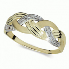 Briliantový prsten Danfil DF1848Z, materiál žluté, bílé zlato 585/1000, 3x briliant SI1/G = 0.038 ct