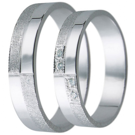 Snubní prsteny kolekce D7, materiál bílé zlato 585/1000, zirkon , váha: u velikosti 54mm - 3.00g