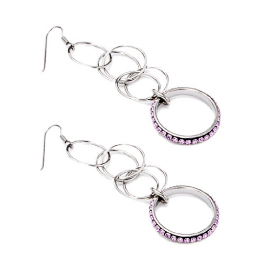 Ocelové náušnice Mooby Circle Purple MC218 Ocelové náušnice Mooby Circle Purple MC218