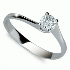 Briliantový prsten Danfil DF1957, materiál bílé zlato 585/1000, 1x briliant SI1/G = 0.330 ct, váha: