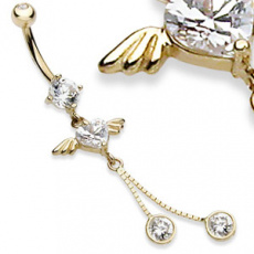 Zlatý piercing ZPP034, materiál 14-ti karátové žluté zlato, zirkon, váha: 1.93g Zlatý piercing ZPP034, materiál 14-ti karátové žluté zlato, zirkon, váha: 1.93g