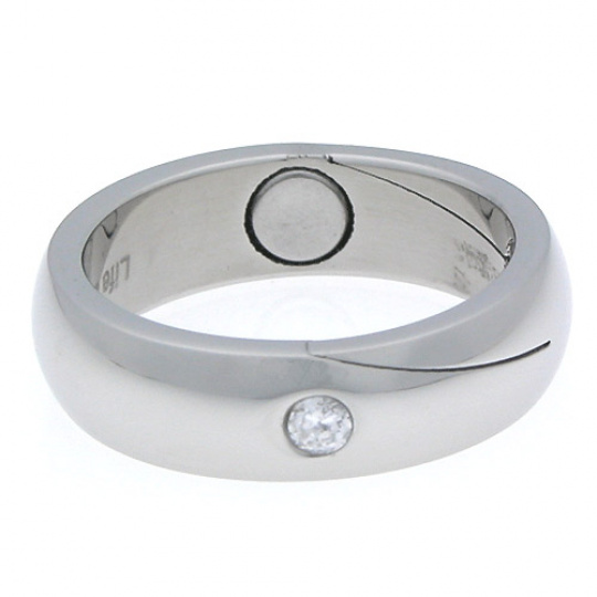 Prsten z chirurgické oceli magnetický s kamínkem RSHL02 Prsten z chirurgické oceli magnetický s kamínkem RSHL02