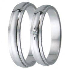 Snubní prsteny kolekce D22, materiál bílé zlato 585/1000, zirkon , váha: u velikosti 54mm - 3.00g