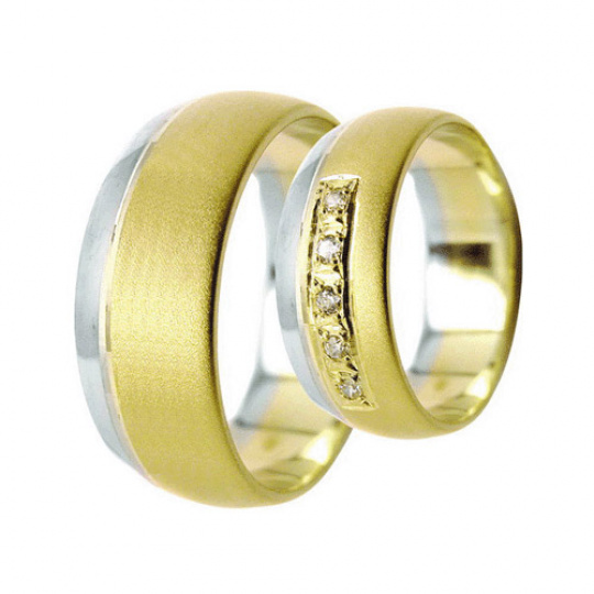 Snubní prsteny Lucie Gold Charlotte S-173, materiál bílé, žluté zlato 585/1000, zirkon, váha: průměr