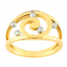 Zlatý prsten Cacharel XY002BB3, materiál žluté zlato 585/1000, diamant-0.08 ct, váha: 4.50g