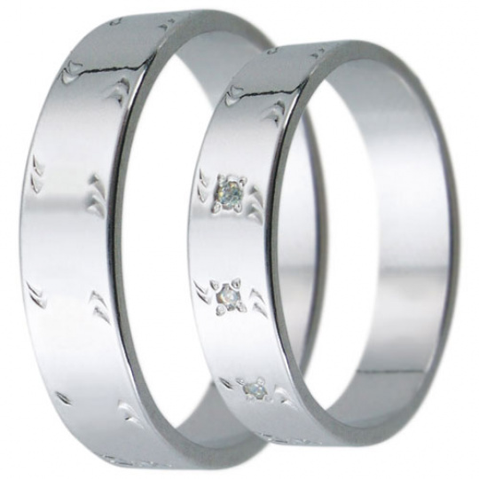 Snubní prsteny kolekce D18, materiál bílé zlato 585/1000, zirkon , váha: u velikosti 54mm - 3.00g Snubní prsteny kolekce D18, materiál bílé zlato 585/1000, zirkon , váha: u velikosti 54mm - 3.00g