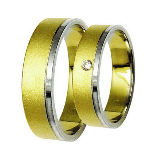 Snubní prsteny Lucie Gold Charlotte S-207, materiál bílé, žluté zlato 585/1000, zirkon, váha: průměr