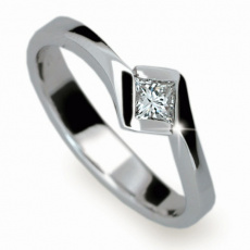 Briliantový prsten Danfil DF1977, materiál bílé zlato 585/1000, 1x briliant SI1/G = 0.400 ct, váha: