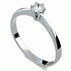 Briliantový prsten Danfil DF1877, materiál bílé zlato 585/1000, 1x briliant SI1/G = 0.160 ct, váha: