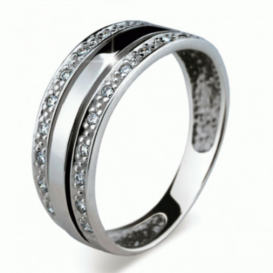 Briliantový prsten Danfil DF1773, materiál bílé zlato 585/1000, 22x briliant SI1/G = 0.123 ct, váha: