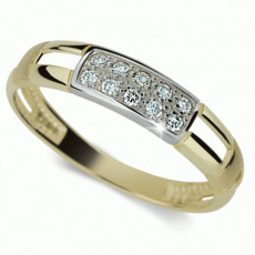 Briliantový prsten Danfil DF2033Z, materiál žluté zlato 585/1000, 10x briliant SI1/G = 0.100 ct, váh Briliantový prsten Danfil DF2033Z, materiál žluté zlato 585/1000, 10x briliant SI1/G = 0.100 ct, váh
