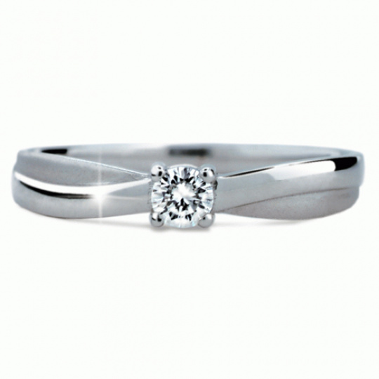 Briliantový prsten Danfil DF1906, materiál bílé zlato 585/1000, 1x briliant SI1/G = 1.130 ct, váha: