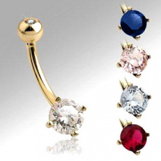 Zlatý piercing ZPP022, materiál 14-ti karátové žluté zlato, zirkon, váha: 1.07g Zlatý piercing ZPP022, materiál 14-ti karátové žluté zlato, zirkon, váha: 1.07g