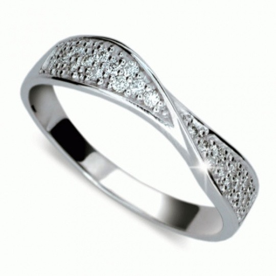 Briliantový prsten Danfil DF1949, materiál bílé zlato 585/1000, 26x briliant SI1/G = 0.360 ct, váha: