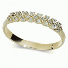 Briliantový prsten Danfil DF2059, materiál žluté zlato 585/1000, 25x briliant SI1/G = 0.125 ct, váha
