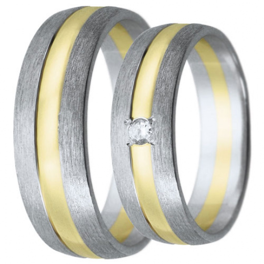 Snubní prsteny kolekce HARMONY20, materiál bílé, žluté zlato 585/1000, zirkon, váha: u velikosti 54m