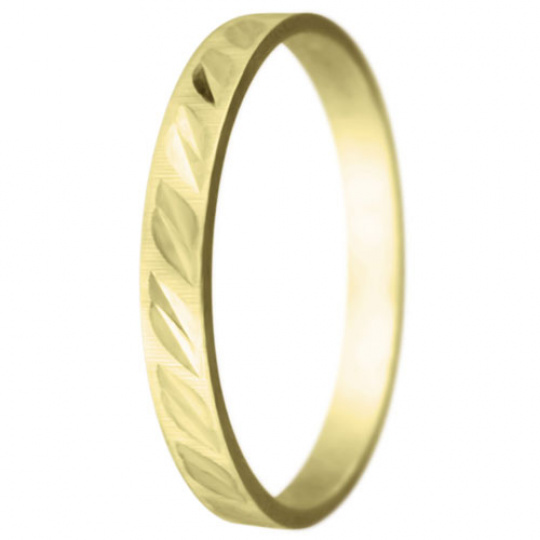 Snubní prsteny kolekce SP2-A, materiál žluté zlato 585/1000 , váha: u velikosti 54mm - 2.00g