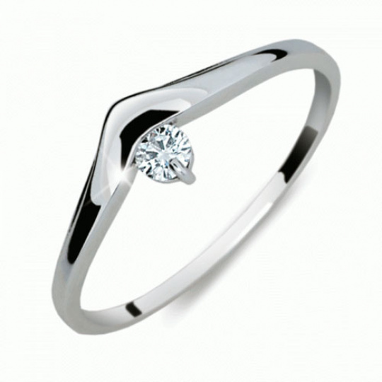 Briliantový prsten Danfil DF2016, materiál bílé zlato 585/1000, 1x briliant SI1/G = 0.086 ct, váha: Briliantový prsten Danfil DF2016, materiál bílé zlato 585/1000, 1x briliant SI1/G = 0.086 ct, váha: