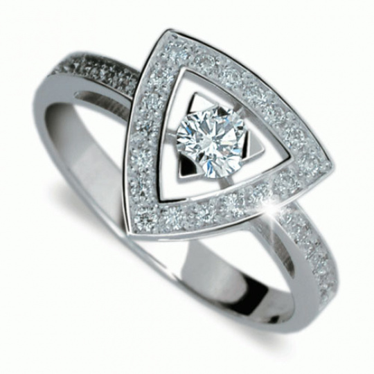 Briliantový prsten Danfil DF1970, materiál bílé zlato 585/1000, 31x briliant SI1/G = 0.438 ct, váha: