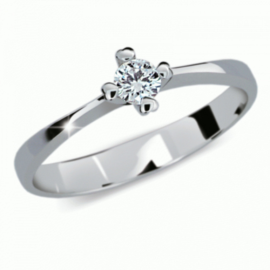 Briliantový prsten Danfil DF2089, materiál bílé zlato 585/1000, 1x briliant SI1/G = 0.168 ct, váha: