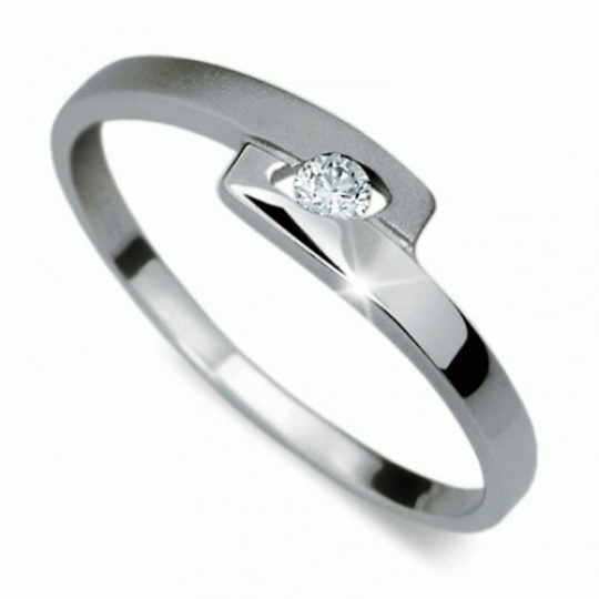 Briliantový prsten Danfil DF1284, materiál bílé zlato 585/1000, 1x briliant SI1/G = 0.045 ct, váha: