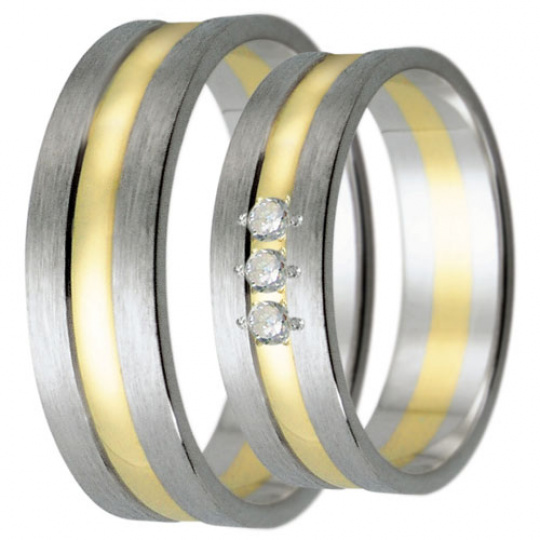 Snubní prsteny kolekce HARMONY21, materiál bílé, žluté zlato 585/1000, zirkon, váha: u velikosti 54m