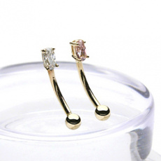 Zlatý piercing ZPO001, materiál 14-ti karátové žluté zlato, zirkon, váha: 0.42g Zlatý piercing ZPO001, materiál 14-ti karátové žluté zlato, zirkon, váha: 0.42g