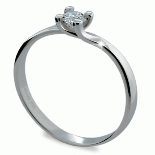 Briliantový prsten Danfil DF1855, materiál bílé zlato 585/1000, 1x briliant SI1/G = 0.206 ct, váha: