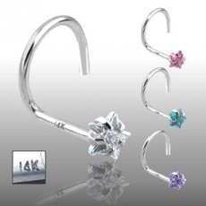 Zlatý piercing ZPN005, materiál 14-ti karátové bílé zlato, zirkon, váha: 0.18g Zlatý piercing ZPN005, materiál 14-ti karátové bílé zlato, zirkon, váha: 0.18g