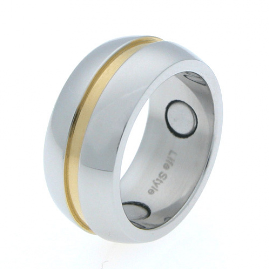 Prsten z chirurgické oceli pozlacený RSHL01